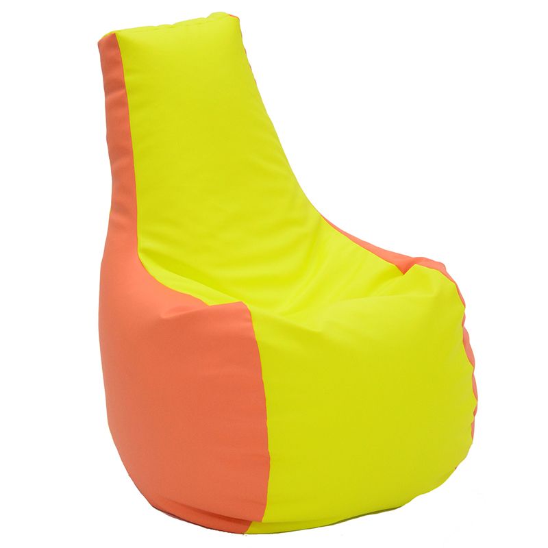 Пуф стол, 210л., Sunlounger - Orange & Yellow, еко кожа, Пълнеж от полистиролни перли