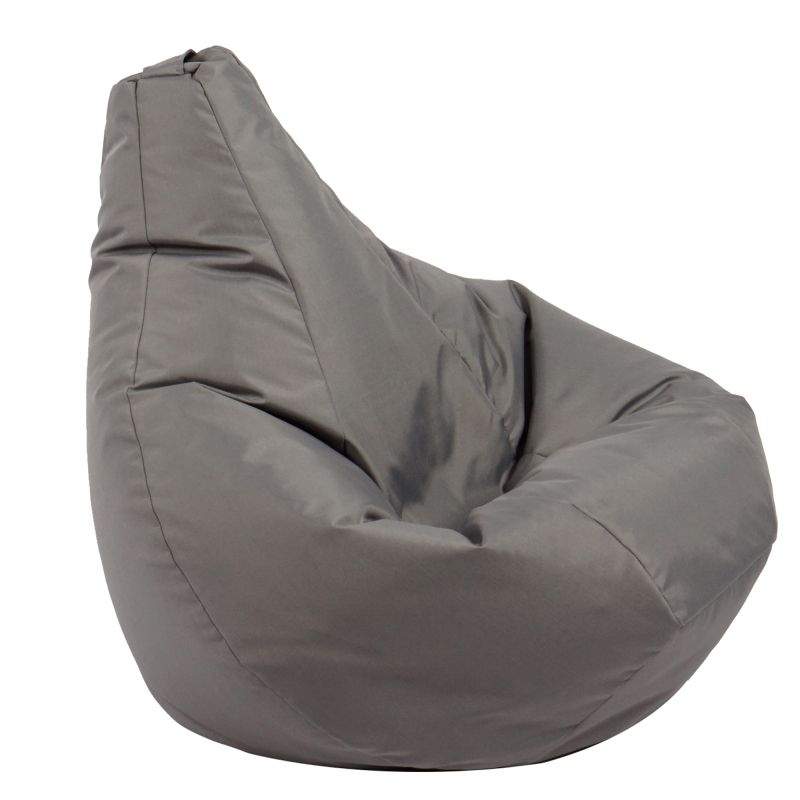 Пуф круша за деца 4-14 г., 160л., Nirvana Light - Teteron Grey, За открито, Перящ се калъф, Пълнеж от Полистиролни перли