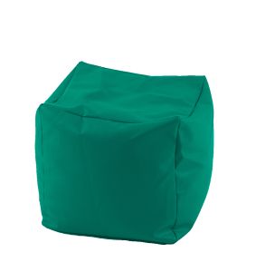 Пуф, 130л., Табуретка Куб XL - Panama Smarald, Перящ се калъф, Водоустойчив, Пълнеж от Полистиролни перли