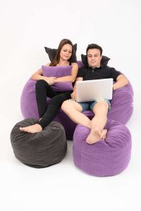 Комплект, Барбарон, с табуретка за крака и декоративна възглавница, 700л. King Size - Puddle, Перящ се калъф, Пълнеж с микс от мемори пяна и дунапрен, Трансформира се в легло, Гама Diamond