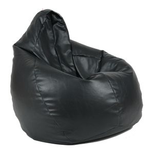 Пуф круша, 220л., Nirvana Hobbit - Black, Еко кожа, Пълнеж от Полистиролни перли