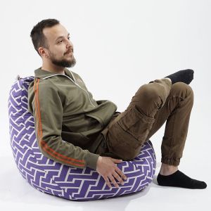 Пуф круша, 220л., Nirvana Hobbit - Puddle, Перящ се калъф, Пълнеж от полистиролни перли, Гама Premium