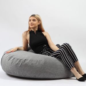 Пуф 330л., Relaxo XL - Moon Grey, Перящ се калъф, Пълнеж от полистиролни перли, Гама Premium