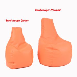 Пуф стол, 210л., Sunlounger - Orange & Yellow, еко кожа, Пълнеж от полистиролни перли