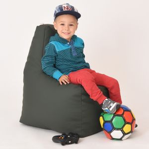 Пуф стол за деца 2-8 г., 120л. Sunlounger Junior - Wine, PU кожа, Пълнеж от Полистиролни перли