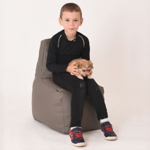 Пуф стол за деца 2-8 г., 120л. Sunlounger Junior - Wine, PU кожа, Пълнеж от Полистиролни перли