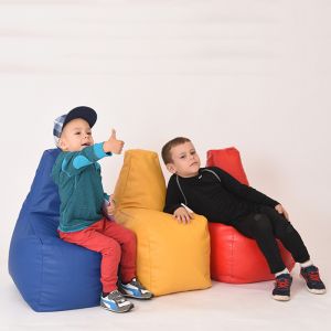 Пуф стол за деца 2-8 г., 120л. Sunlounger Junior - Wine, PU кожа, Пълнеж от Полистиролни перли