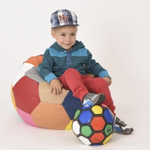 Пуф топка за деца до 3 г., 80л. Telstar Baby - Red & Black, За открито, Перящ се калъф, Пълнеж от Полистиролни перли