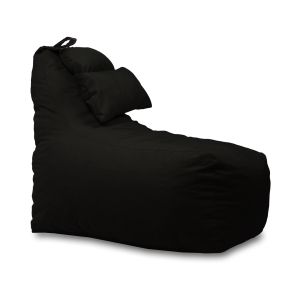 Пуф фотьойл и декортивна възглавница Mirraggio, водоустойчив, Черен