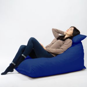 Пуф шезлонг и декортаивна възглавница Kudos, водоустойчив, Кралско син