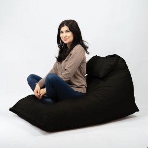 Пуф шезлонг и декортаивна възглавница Kudos, водоустойчив, Черен