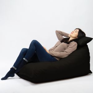 Пуф шезлонг и декортаивна възглавница Kudos, водоустойчив, Черен