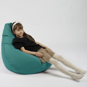 Пуф круша за деца 4-14 г., 160л. Nirvana Light - Teteron Smarald, За открито, Перящ се калъф, Пълнеж от Полистиролни перли