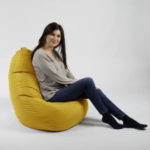 Пуф, круша, 220л., Nirvana Hobbit - Teteron Yellow Quince, За открито, Перящ се калъф, Пълнеж от Полистиролни перли