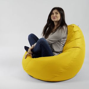 Пуф, круша, 320л., Nirvana Grande - Teteron Yellow Quince, За открито, Перящ се калъф, Пълнеж от Полистиролни перли