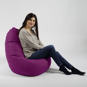 Пуф круша, 220л., Nirvana Hobbit - Panama Pink, водоустойчив, Перящ се калъф, Пълнеж от Полистиролни перли