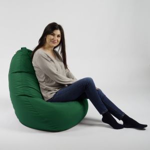 Пуф, круша, 220л., Nirvana Hobbit, Panama Green, Водоустойчив, Перящ се калъф, Пълнеж от Полистиролни перли