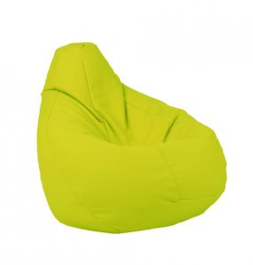 Пуф круша за деца 4-14 г., 160л. Nirvana Light - Panama Green Neon, Водоустойчив, Перящ се калъф, Пълнеж от Полистиролни перли